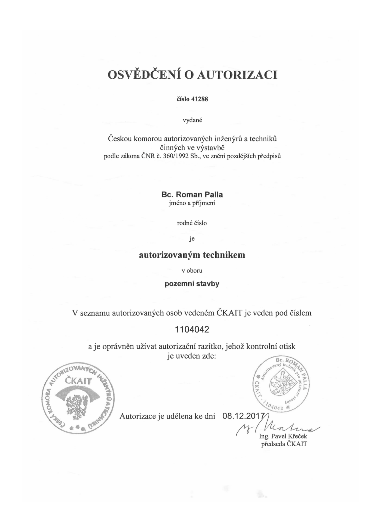 Oprávnění – Pozemní stavby